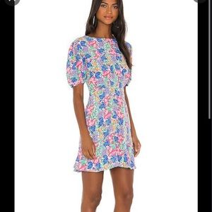 Faithfull the Brand sidonie mini dress puff sleeve jemima floral print sz Large